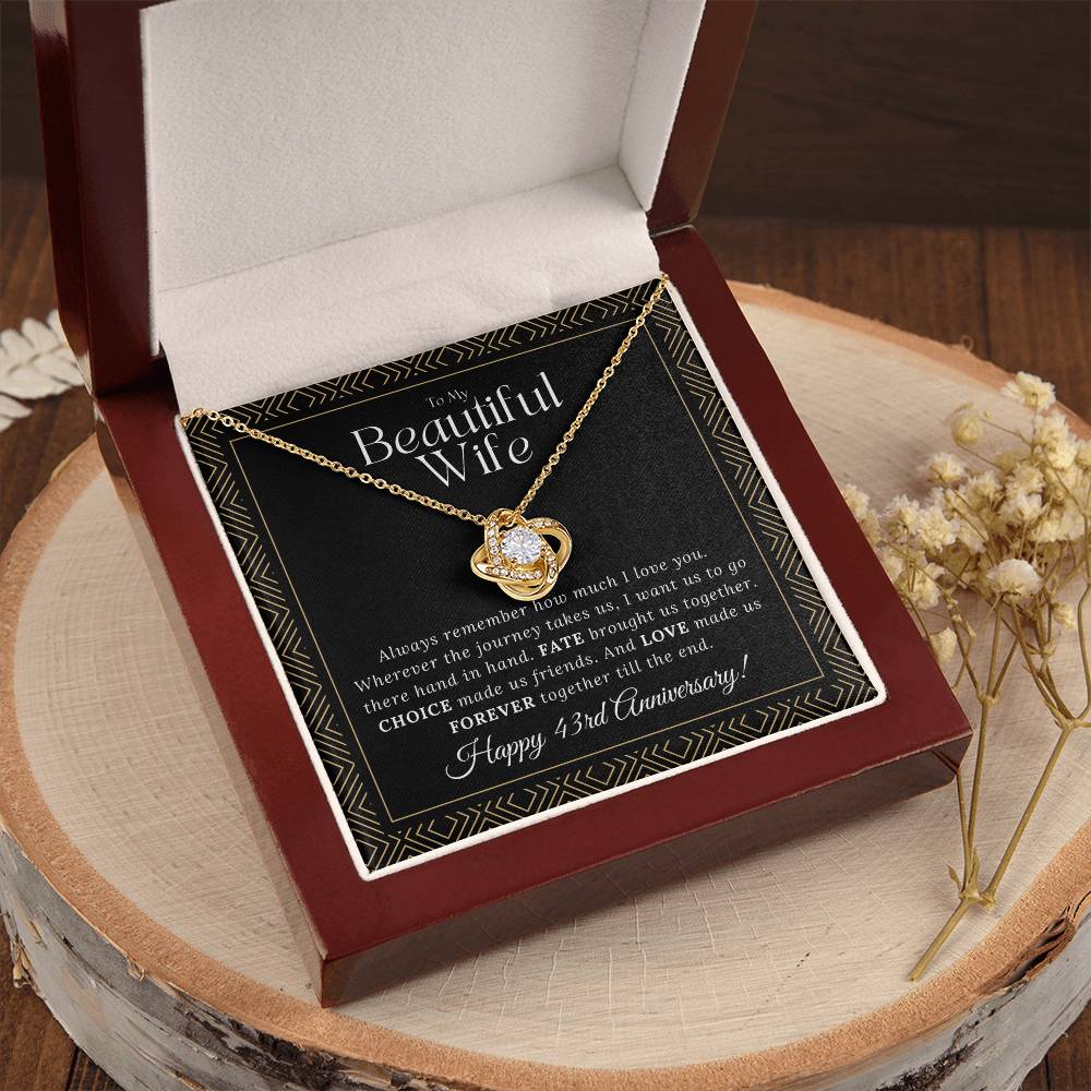 43 Year Anniversary Gift For Wife 43 Year Anniversary Gifts 43 Year Wedding Anniversary Gift Ideas 43Rd Wedding Anniversary Gift F Love Knot Necklace