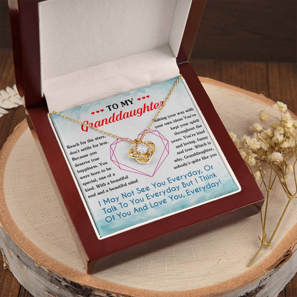To My Granddaughter Necklace From Grandma Love Knot Necklace