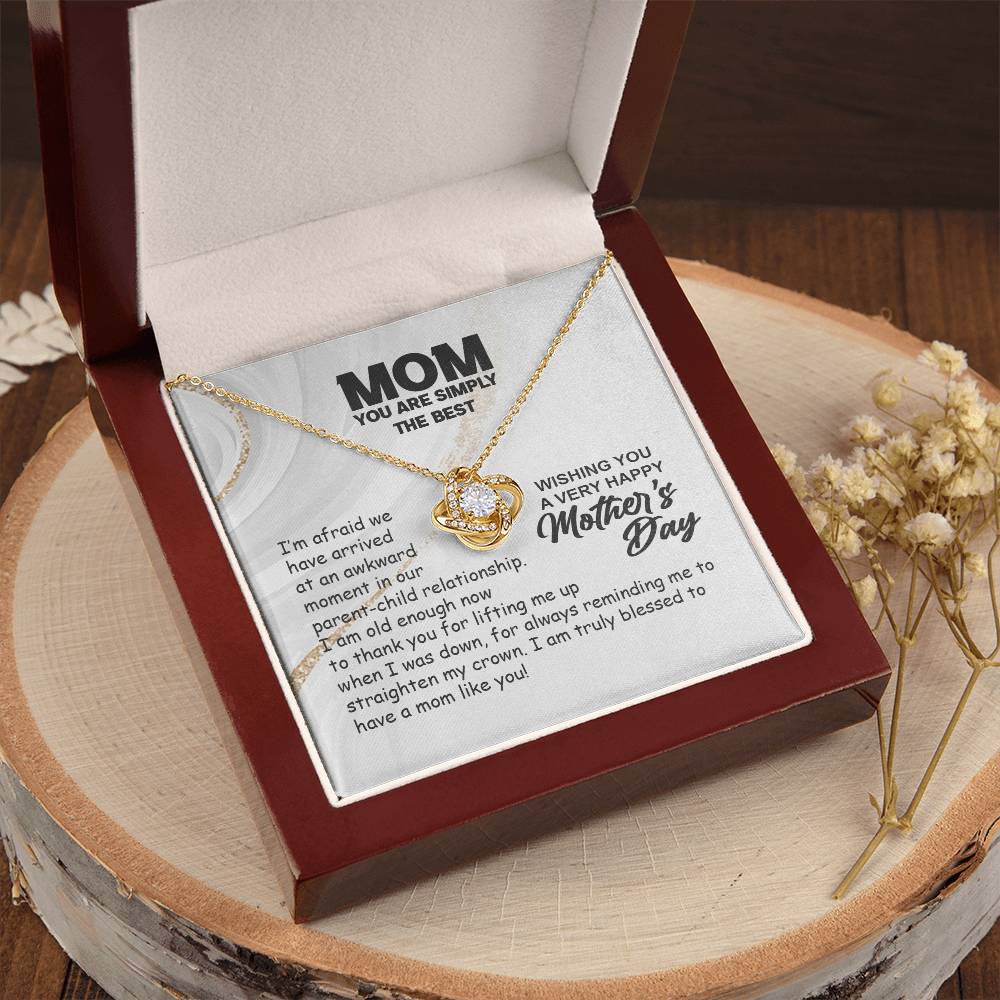 Simply The Best Mom-Love Knot Necklace Love Knot Necklace