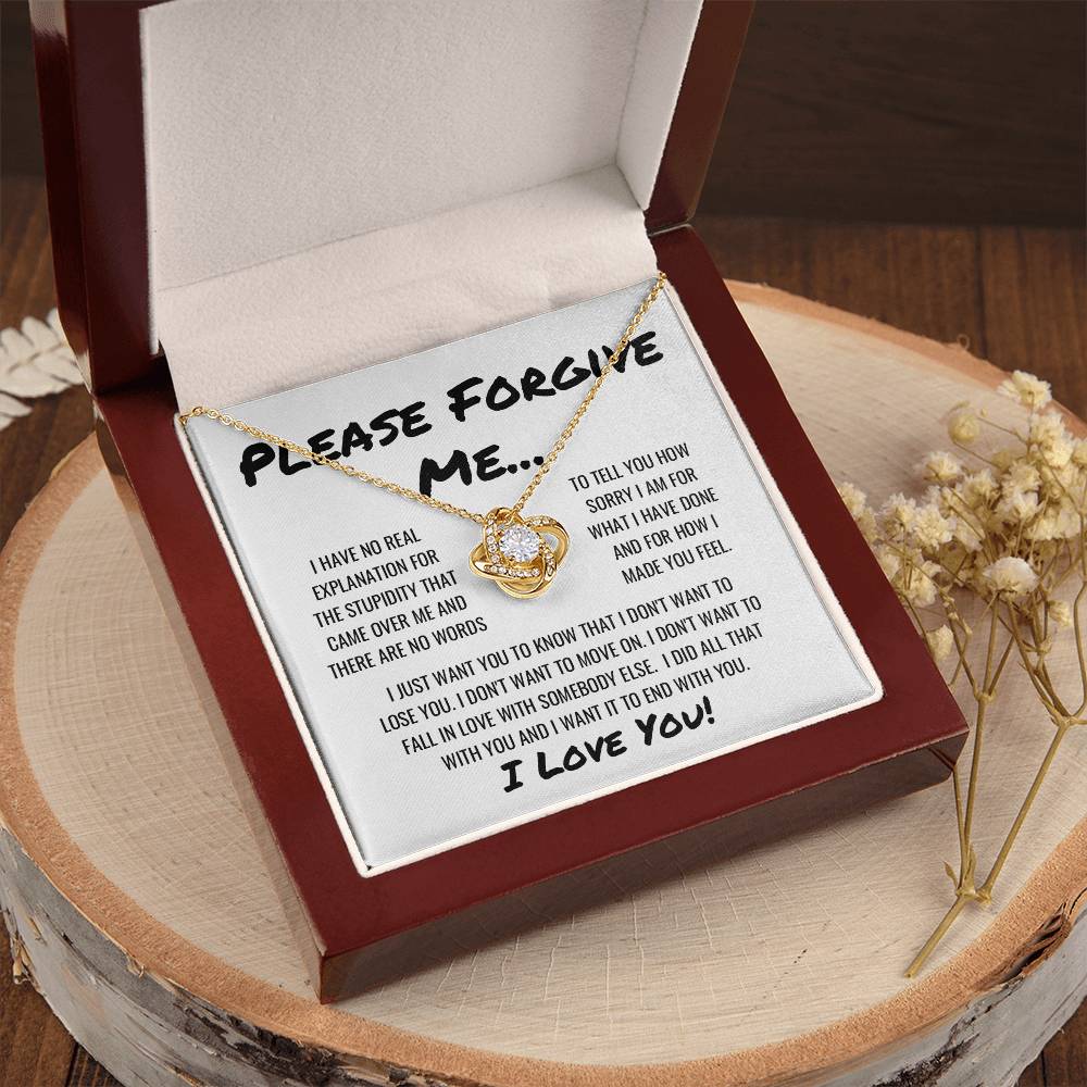 Sorry Forgive Me Apology Ne Love Knot Necklace