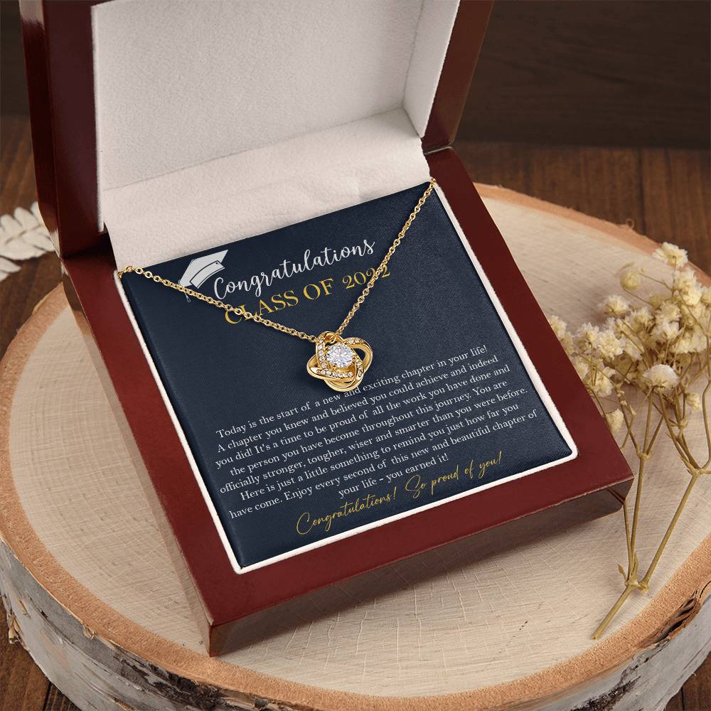 Class Of 2022 Graduation Gift Necklace Graduation Gift F Love Knot Necklace