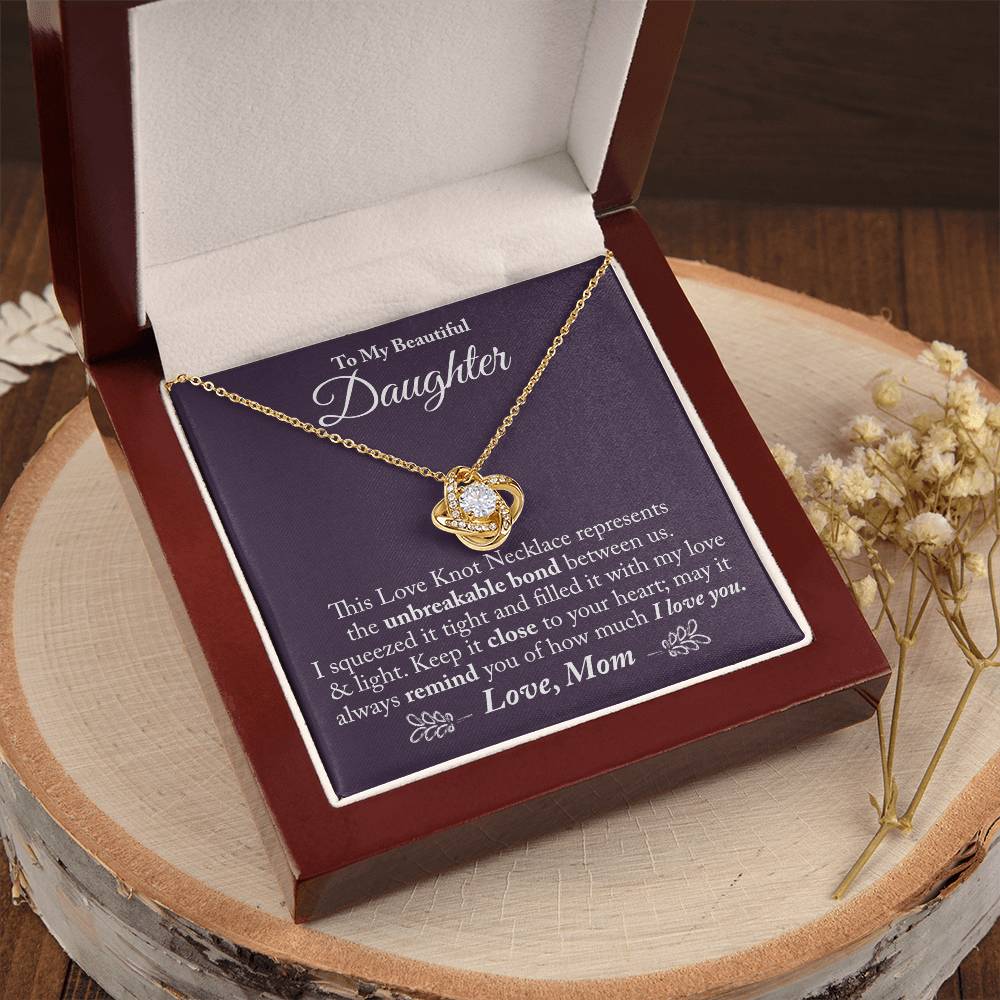 To My Beautiful Daughter - The Love Knot Necklace Love Knot Necklace