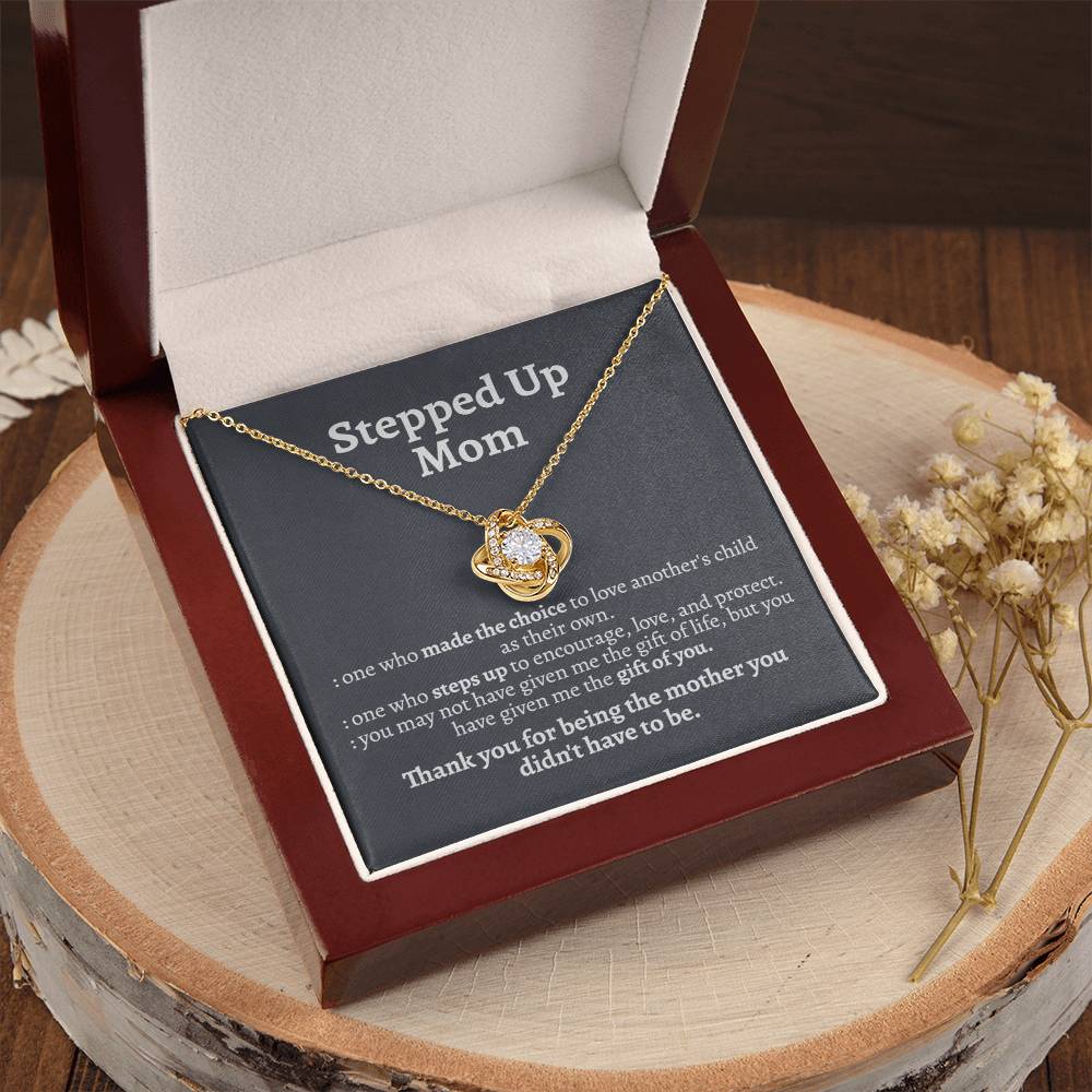 Meaningful Stepmom Gift Thank You Stepmom Bonus Mom Necklace Unbiological Mom Gift Love Knot Necklace