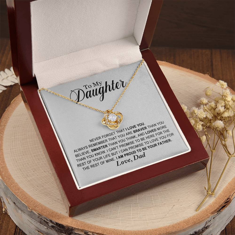 To My Daughter - Proud Of You - Necklace Love Knot Necklace