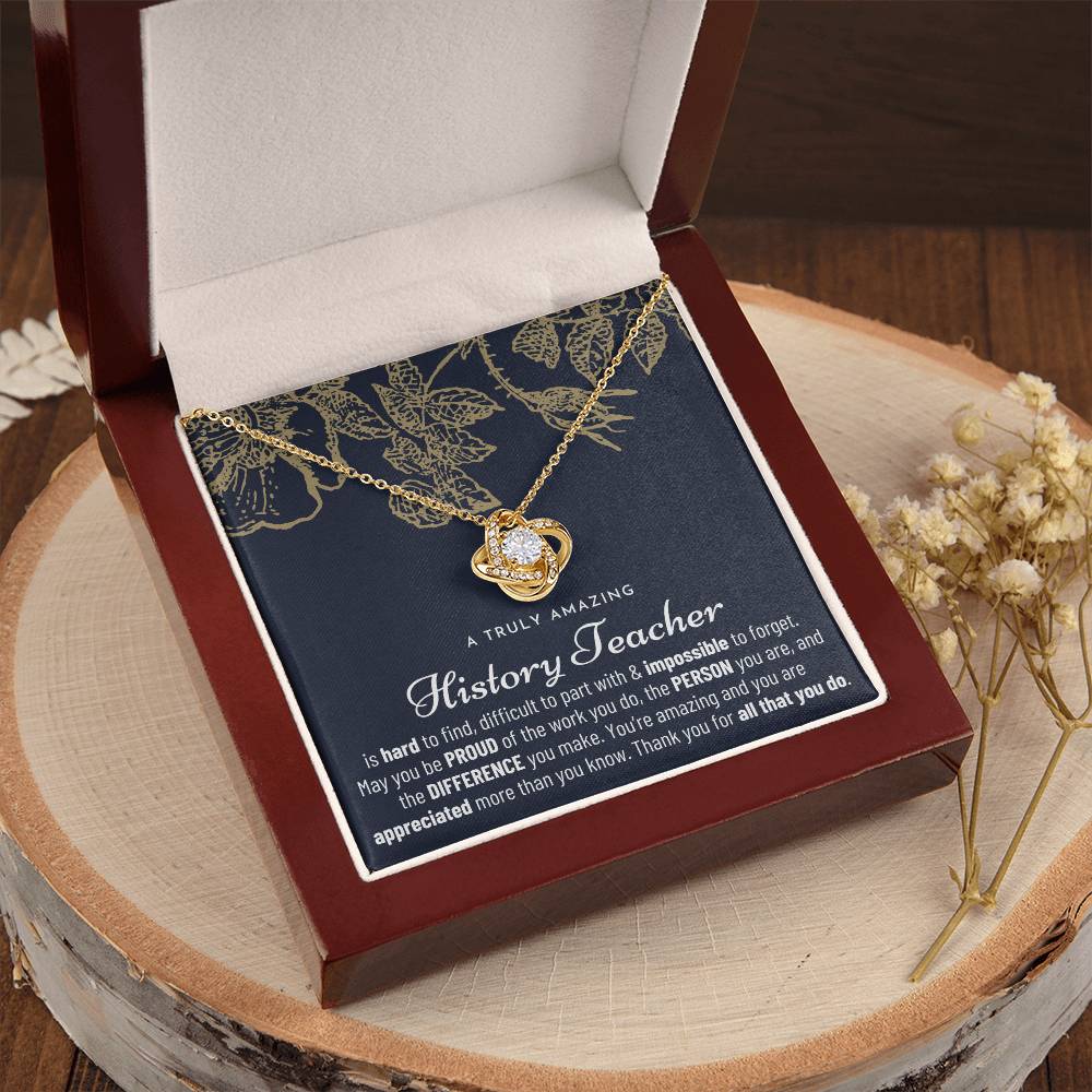 Gift For History Teacher History Teacher Gift History Teacher Appreciation Gift Love Knot Necklace