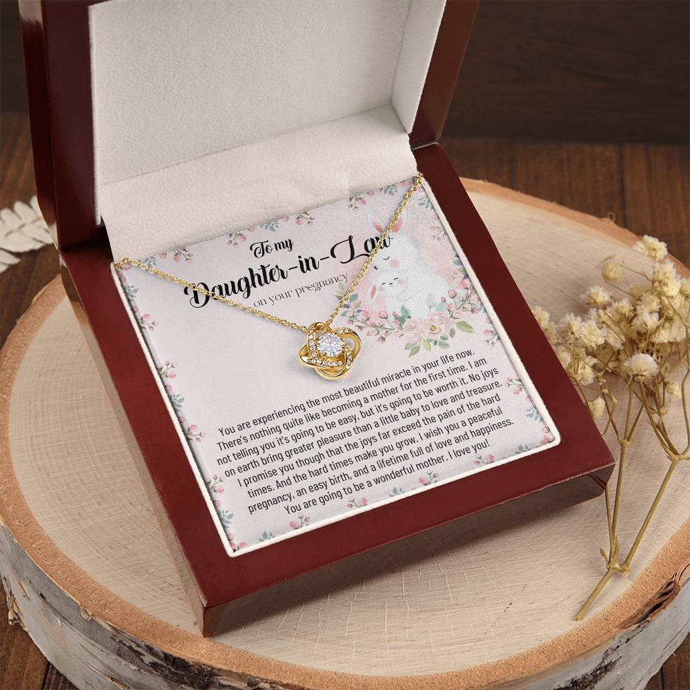 Pregnancy Gift For Daughter-In-Law Mom To Be Gift Expecting Mom Gift Pregnant Daughter In Law Gift From Mother-In-Law Postpartum Gift Love Knot Necklace