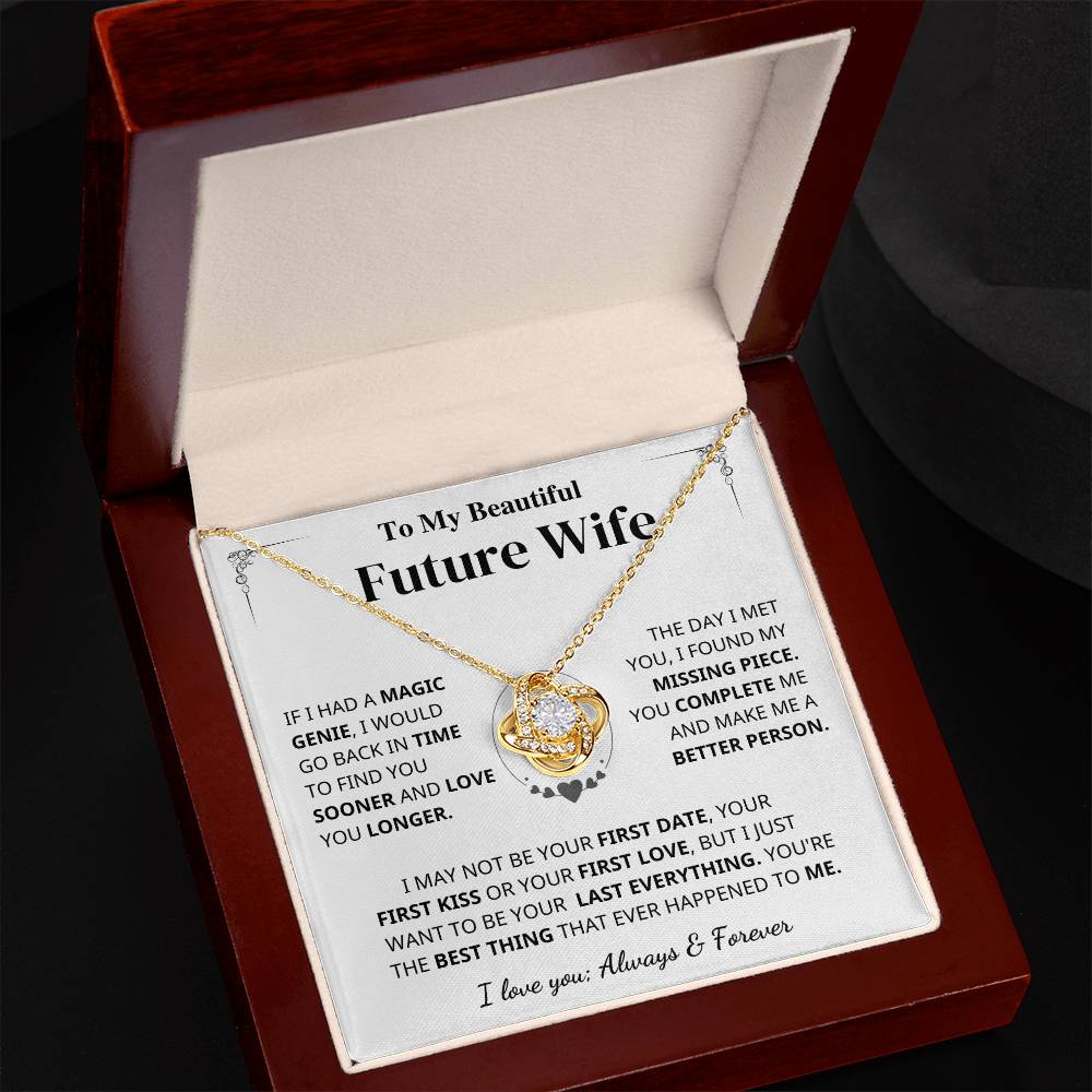 Future Wife Gift- My Last Everything Love Knot Necklace