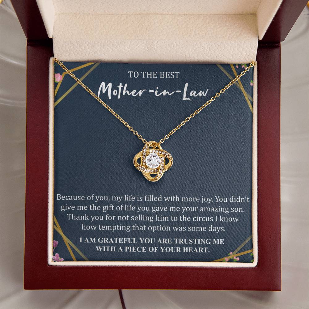 Gift For Mother-In-Law More Joy 5 Love Knot Necklace Love Knot Necklace