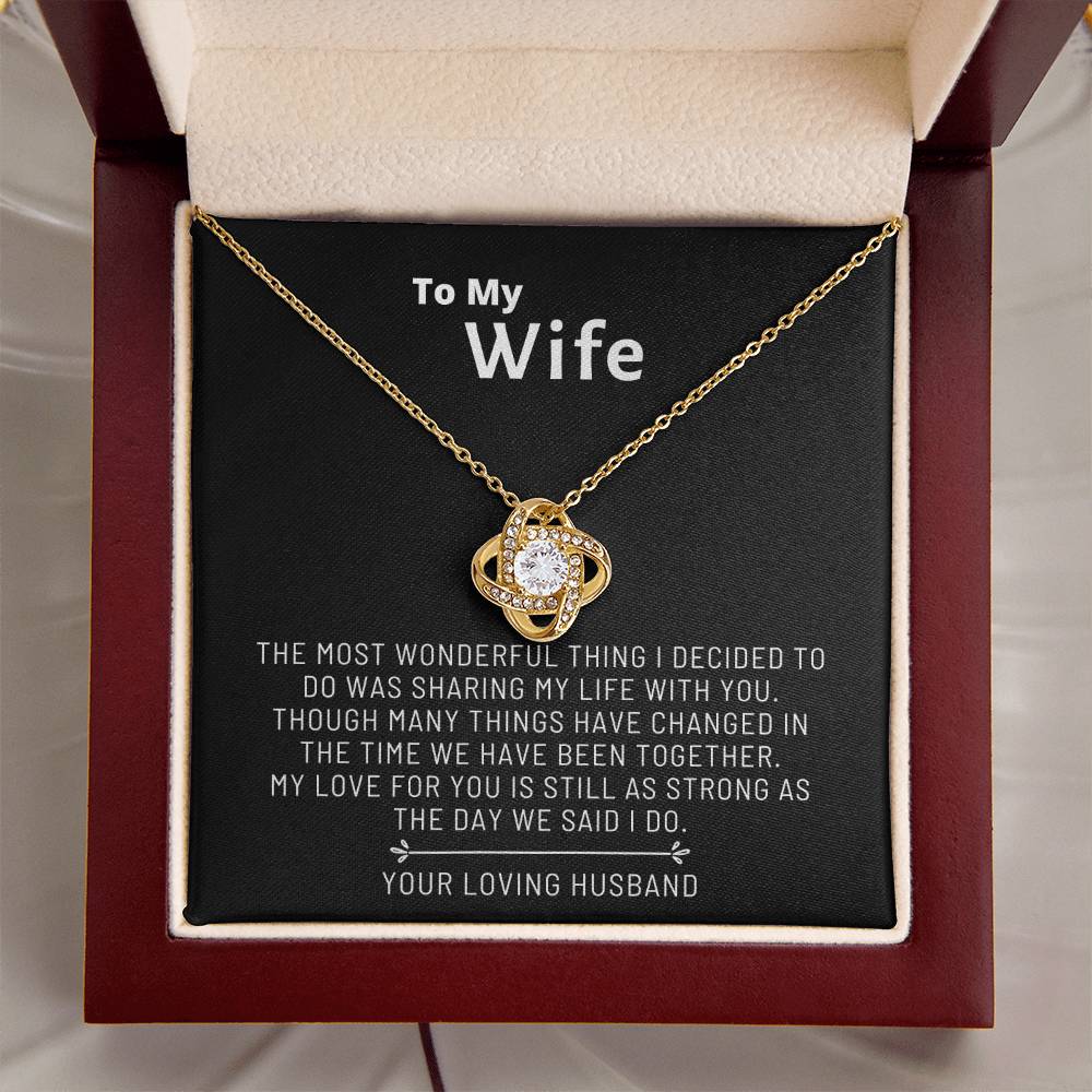 Almost Gone To My Wife  From Husband Unique Romantic Gifts For Wife Birthday Anniversary Christmas & Valentine Love Knot Necklace