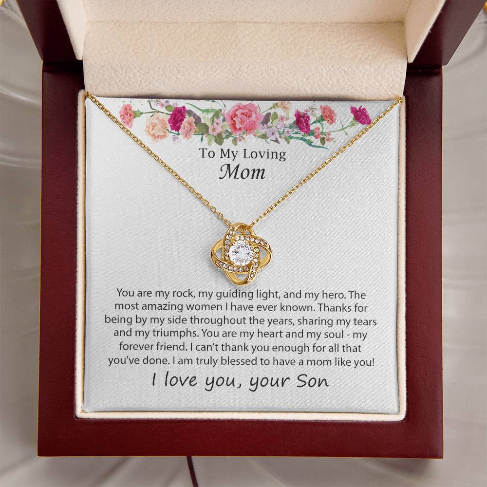 Mothers Day Necklace Gift To My Loving Mom Fr Love Knot Necklace