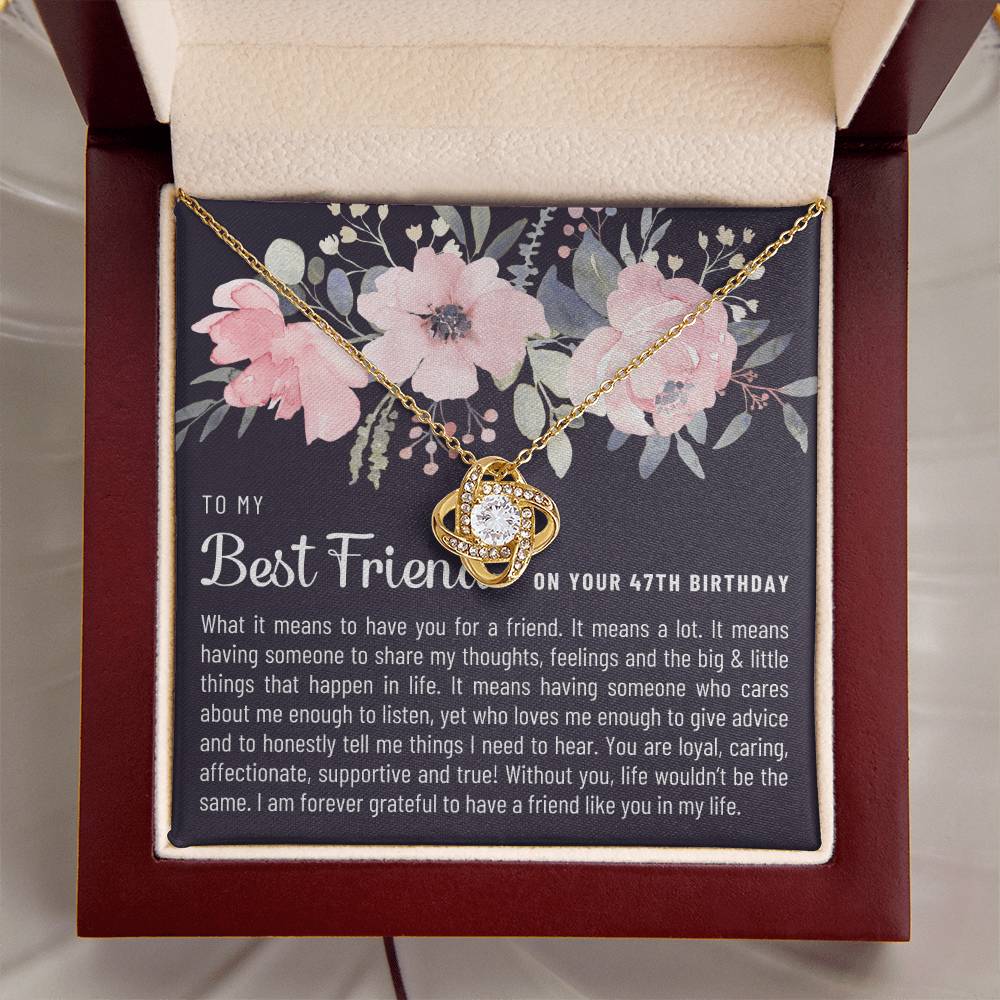 Gift For Best Friend 47Th Birthday 47Th Birthday Gift For Her Meaningful Best Friend 47Th Birthday Necklace Unique Gifts 47Th Bi Love Knot Necklace