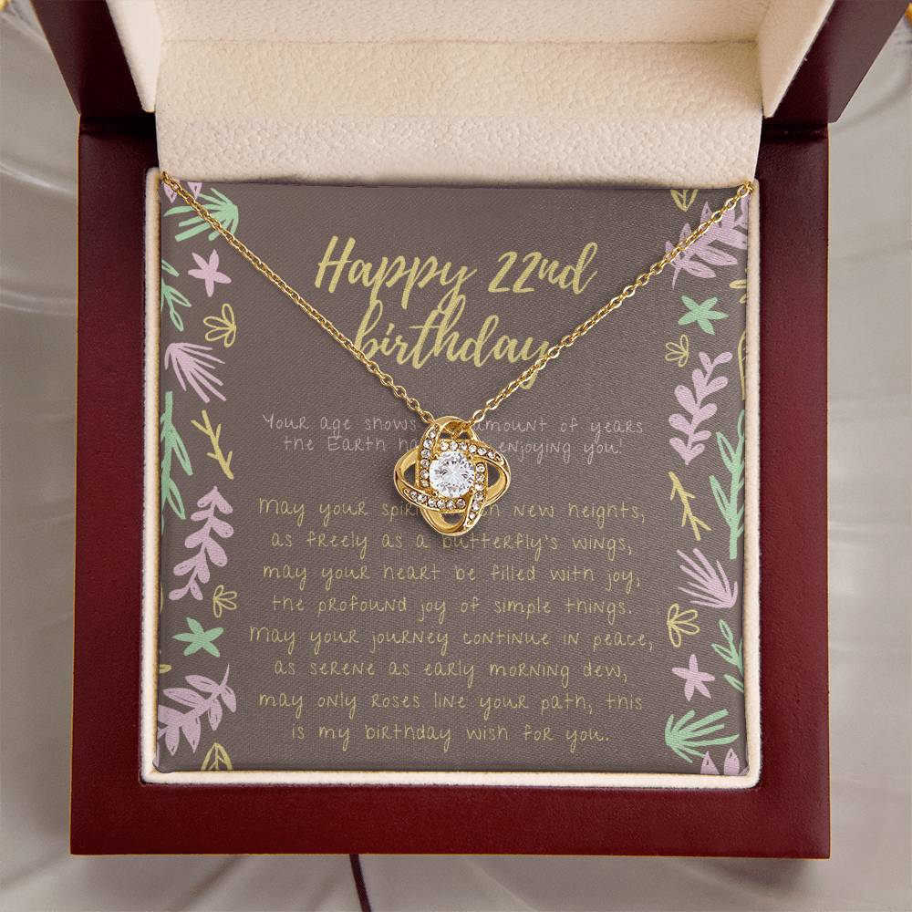 Happy 22Nd Birthday Gifts For 22Nd Birthday 22Nd Birthday Gift For Her 22 Year Old Female Best Friend Love Knot Necklace