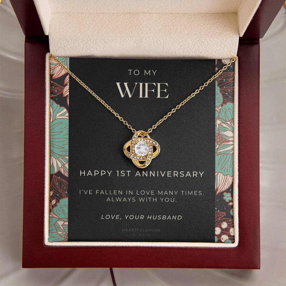 1 Year Anniversary Gift For Wife  1 Year Anniversary Gifts  1 Year Wedding Anniversary Gift Ideas  1St Wedding Anniversary Gift F(10) Love Knot Necklace