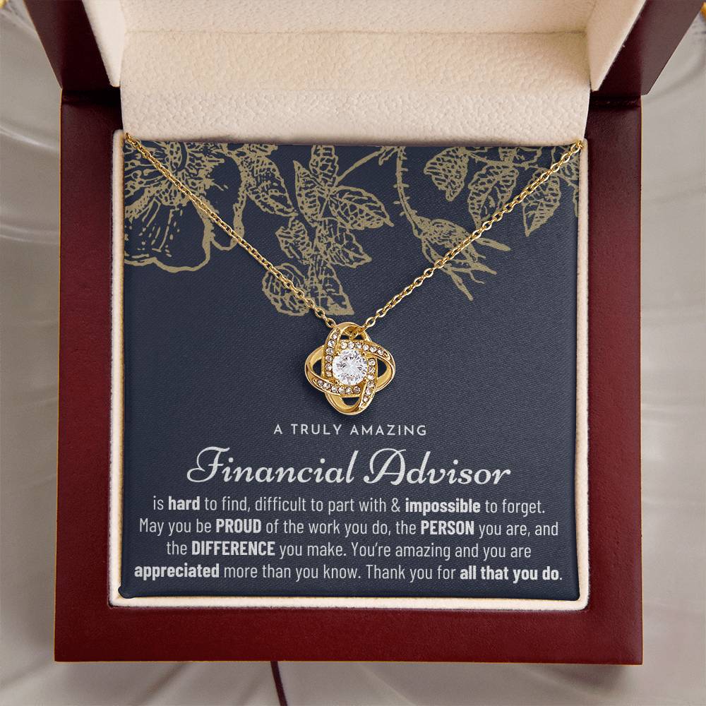 Gift For Financial Advisor Financial Advisor Gift Financial Advisor Appreciation Gift Love Knot Necklace