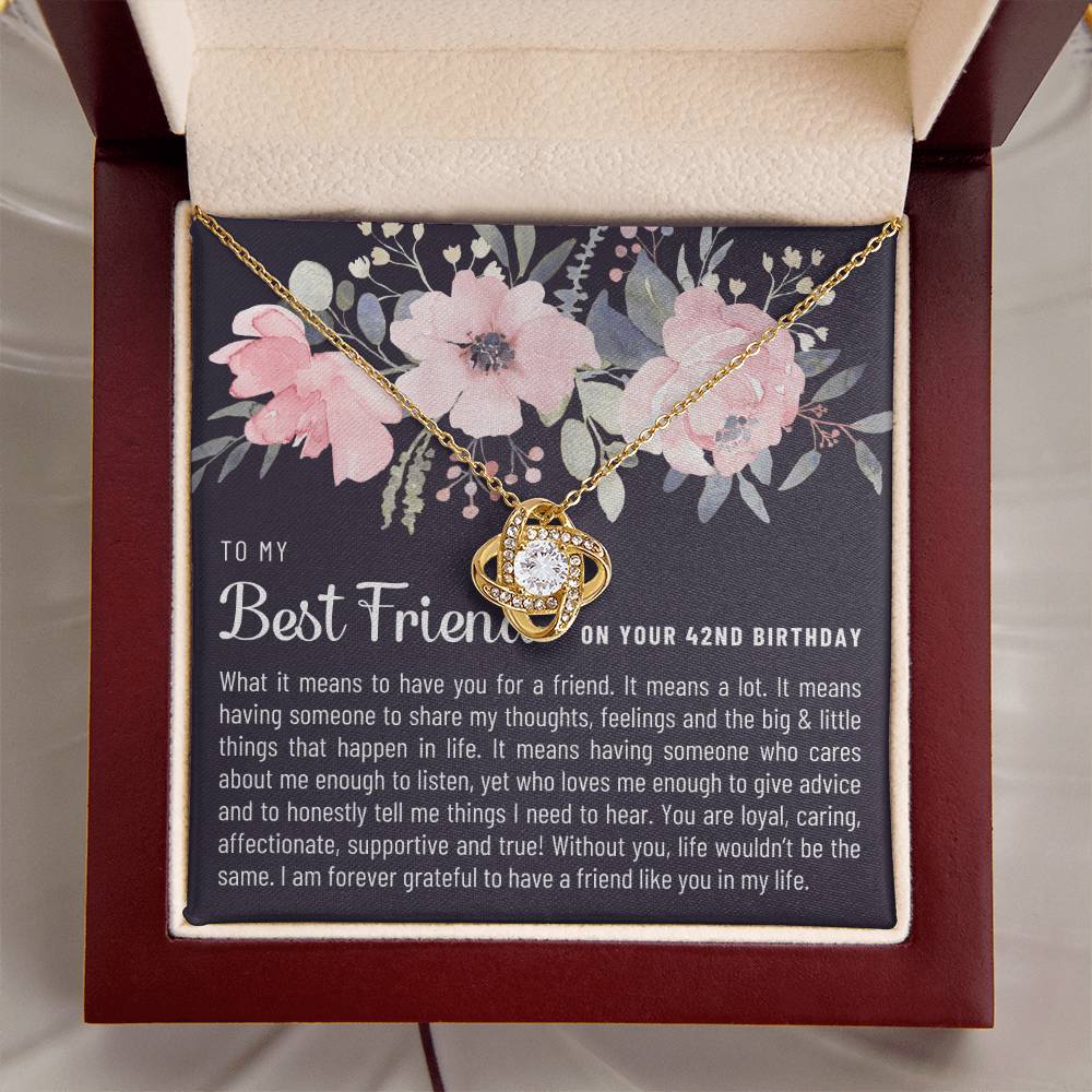 Gift For Best Friend 42Nd Birthday 42Nd Birthday Gift For Her Meaningful Best Friend 42Nd Birthday Necklace Unique Gifts 42Nd Bi Love Knot Necklace