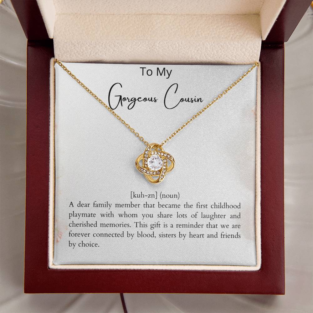 Cousin Gift Idea. Gift For My Cousin. For My Best Cousin. Jewelry For C Love Knot Necklace