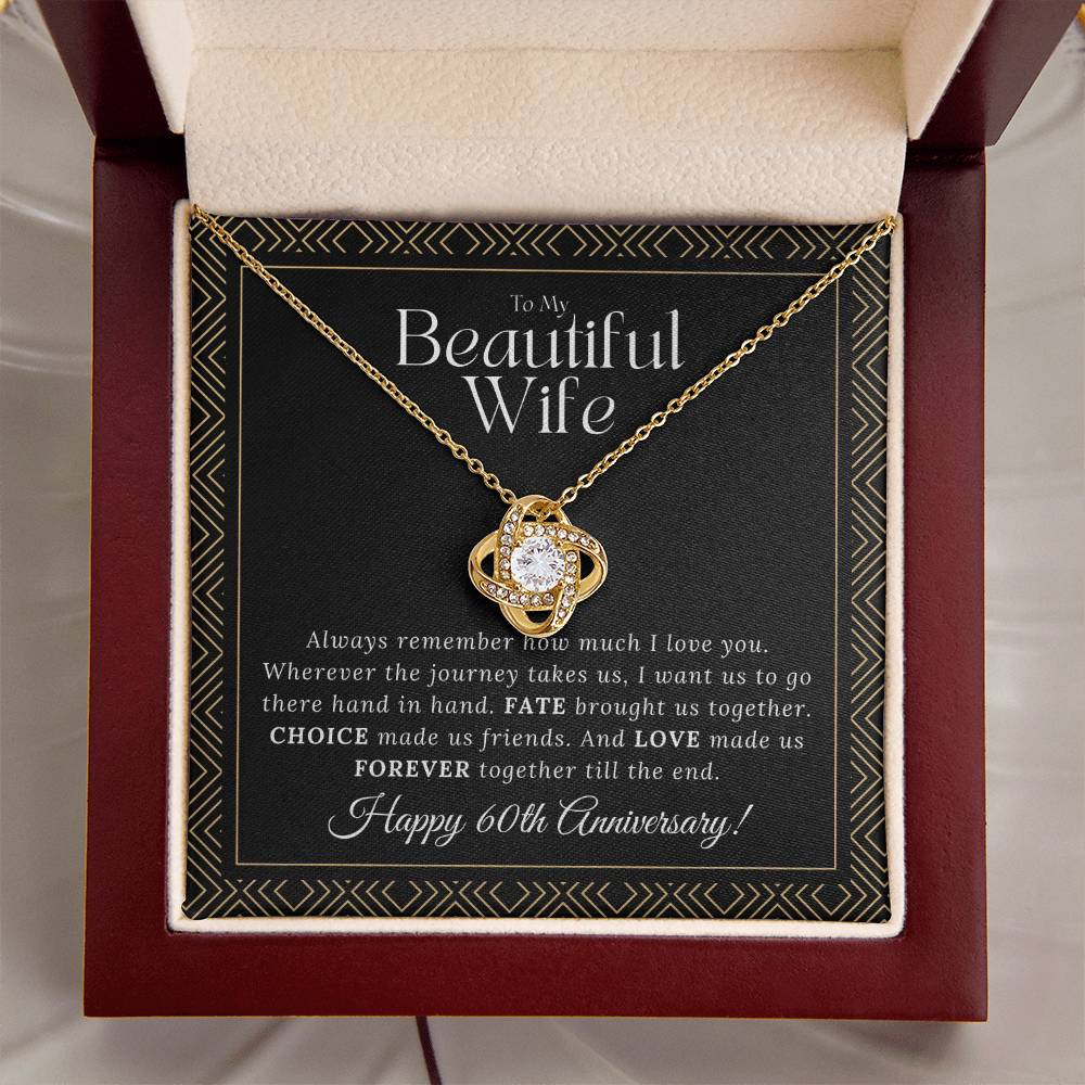 60 Year Anniversary Gift For Wife 60 Year Anniversary Gifts 60 Year Wedding Anniversary Gift Ideas 60Th Wedding Anniversary Gift F Love Knot Necklace