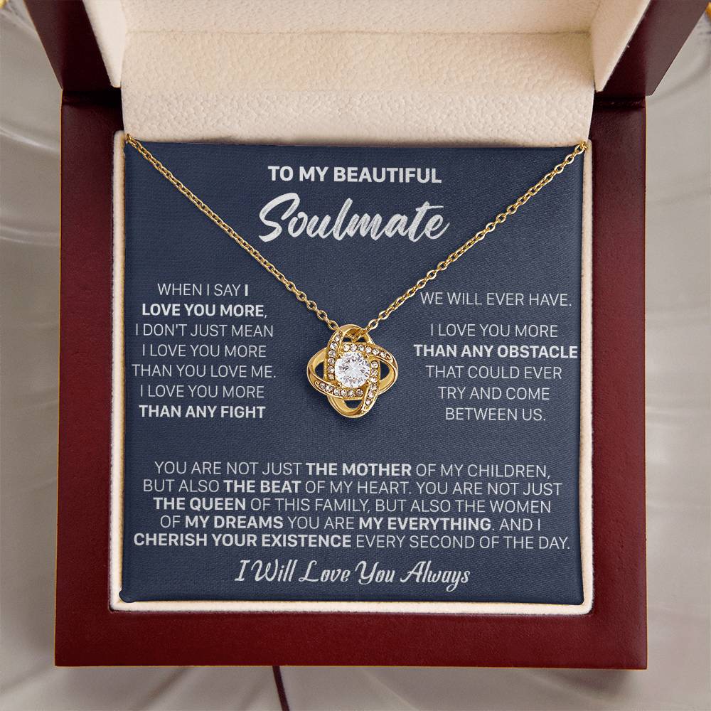Gift For Your Soulmate - Love You More The Mother Love Knot Necklace Love Knot Necklace