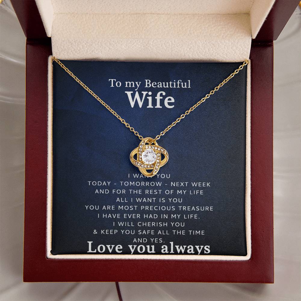 Love You  Love Knot Necklace