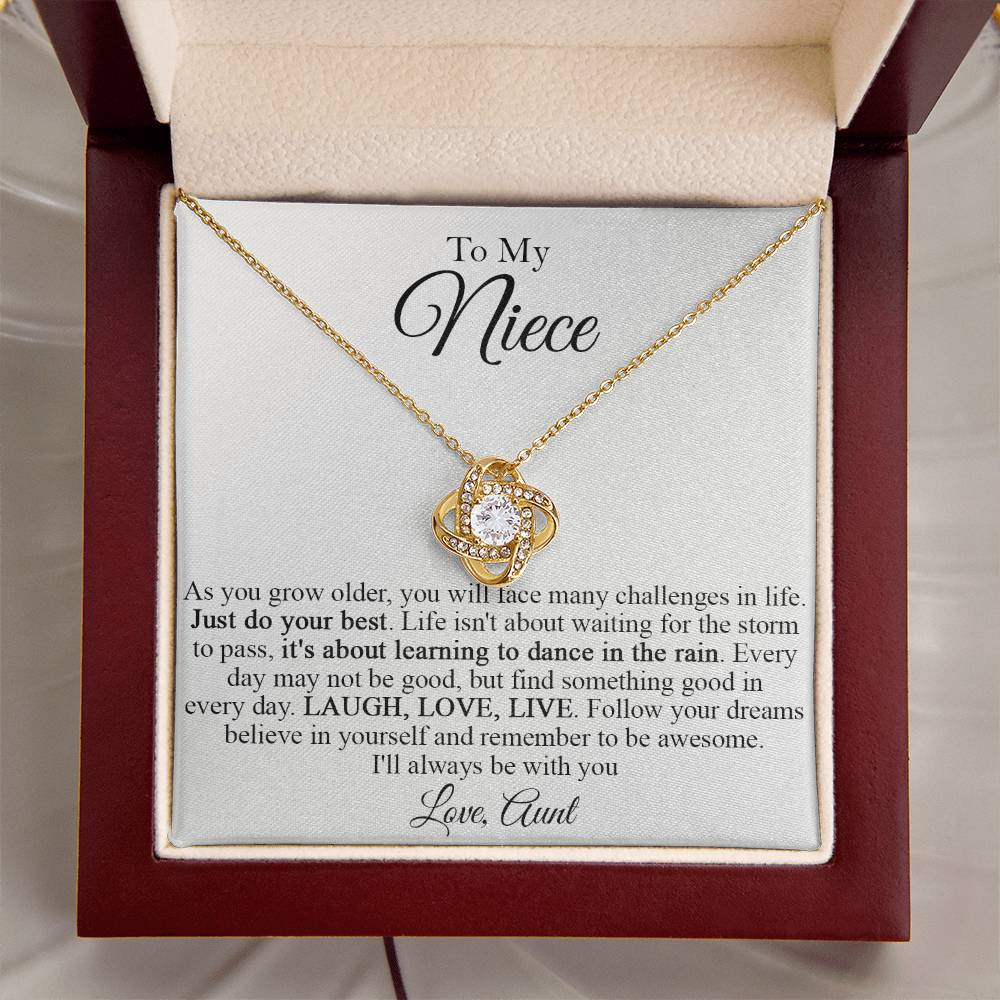 To My Niece Necklace Niece Gift From Aunt Niece Birthday Gift Grown Up Niece Christmas Gift For Love Knot Necklace
