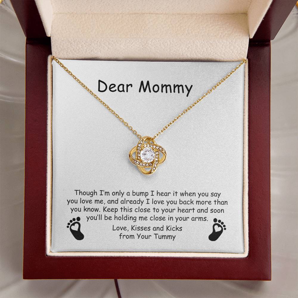 Mom To Be Pregnancy Gift From Bump New Mom Necklace Gift For Expecting Moms Mama To Be Necklace Love Knot Necklace