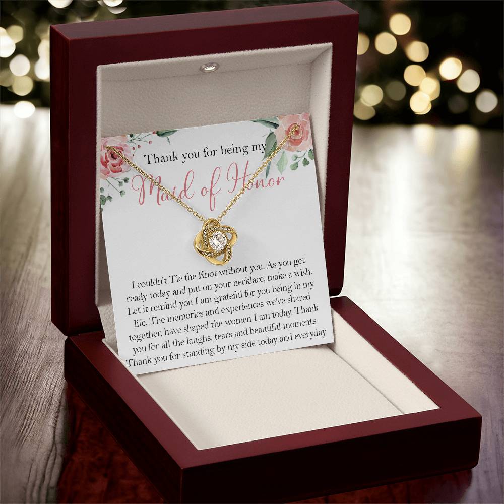 Maid Of Honor Wedding Day Gift Maid Of Honor Necklace Gift Maid Of Honor Gift From Love Knot Necklace