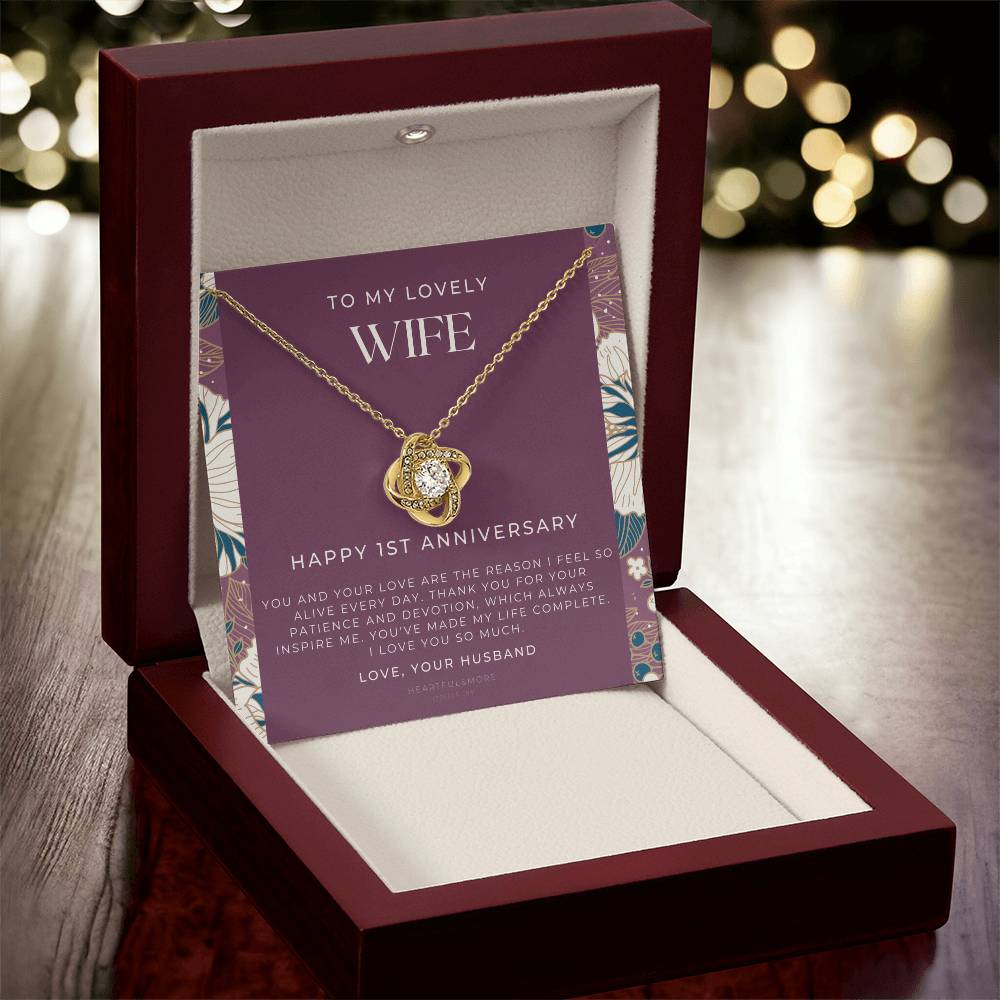 1 Year Anniversary Gift For Wife  1 Year Anniversary Gifts  1 Year Wedding Anniversary Gift Ideas  1St Wedding Anniversary Gift F(11) Love Knot Necklace