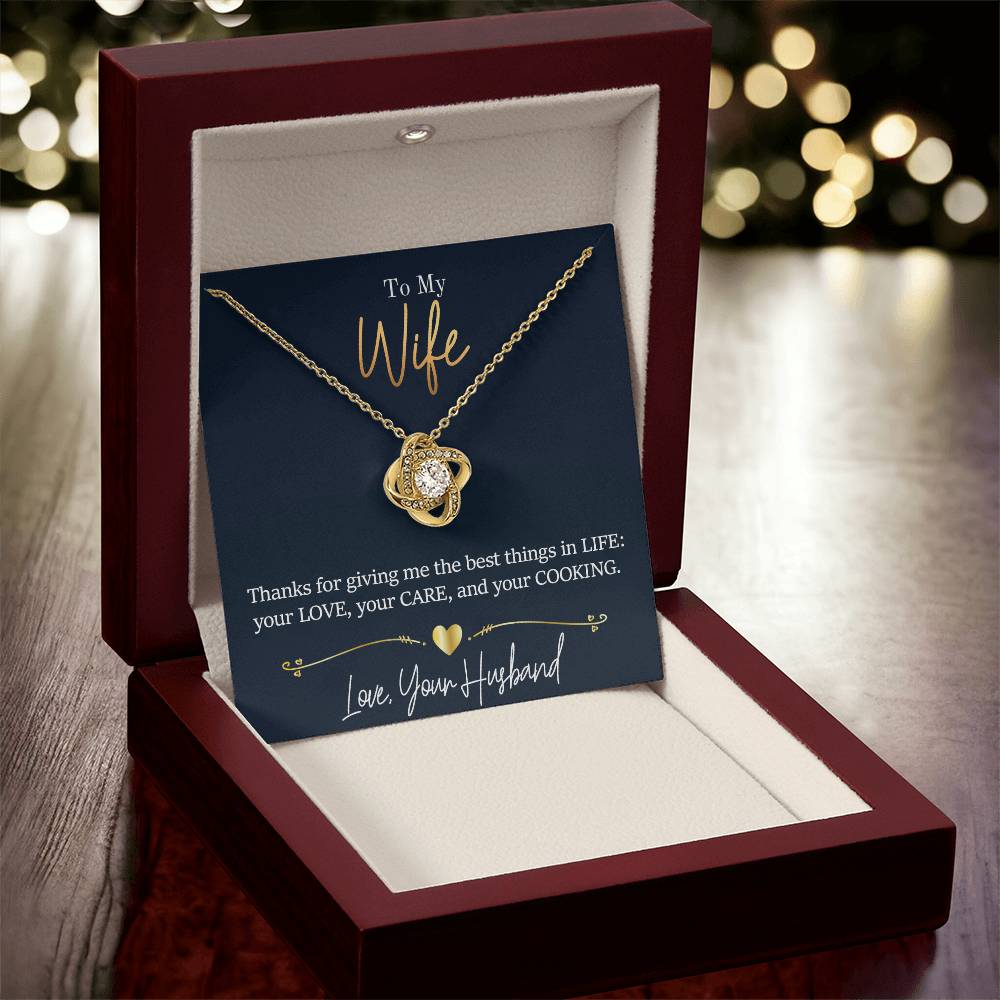 Wife - Thanks For Giving Me Love Knot Necklace