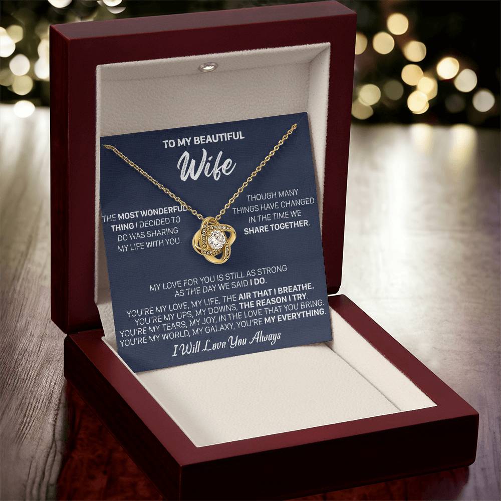 Gift For Wife I Do I Breath Love Knot Necklace Love Knot Necklace