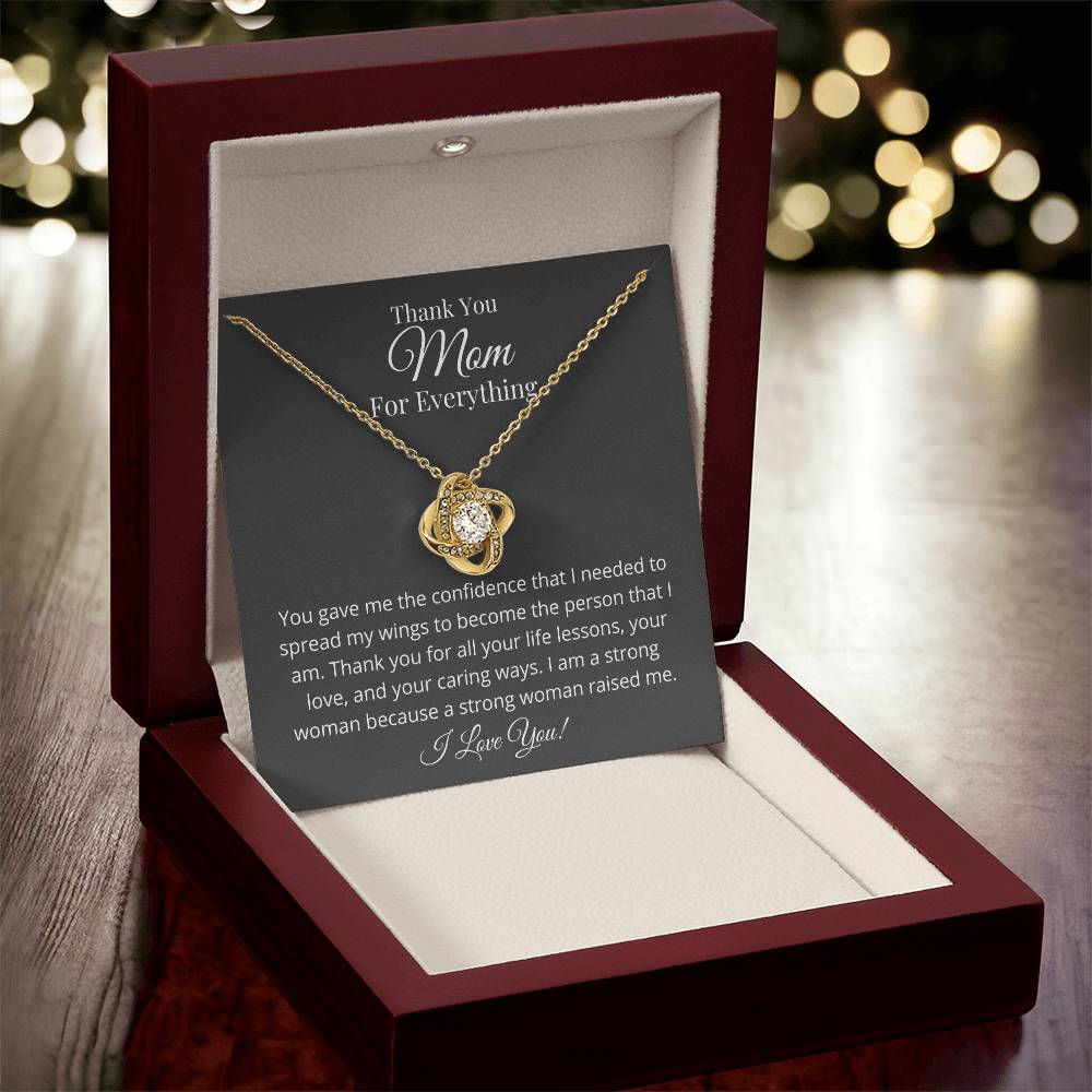 Thank You Mom For Everything Love Knot Necklace