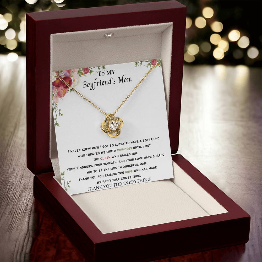 To My Boyfriend's Mom Necklace Love Knot Necklace