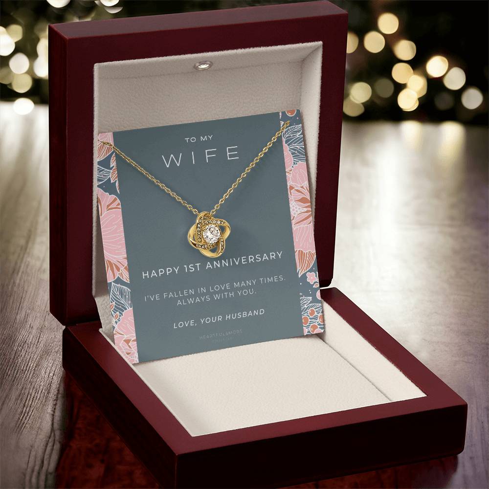 1 Year Anniversary Gift For Wife  1 Year Anniversary Gifts  1 Year Wedding Anniversary Gift Ideas  1St Wedding Anniversary Gift F(6) Love Knot Necklace