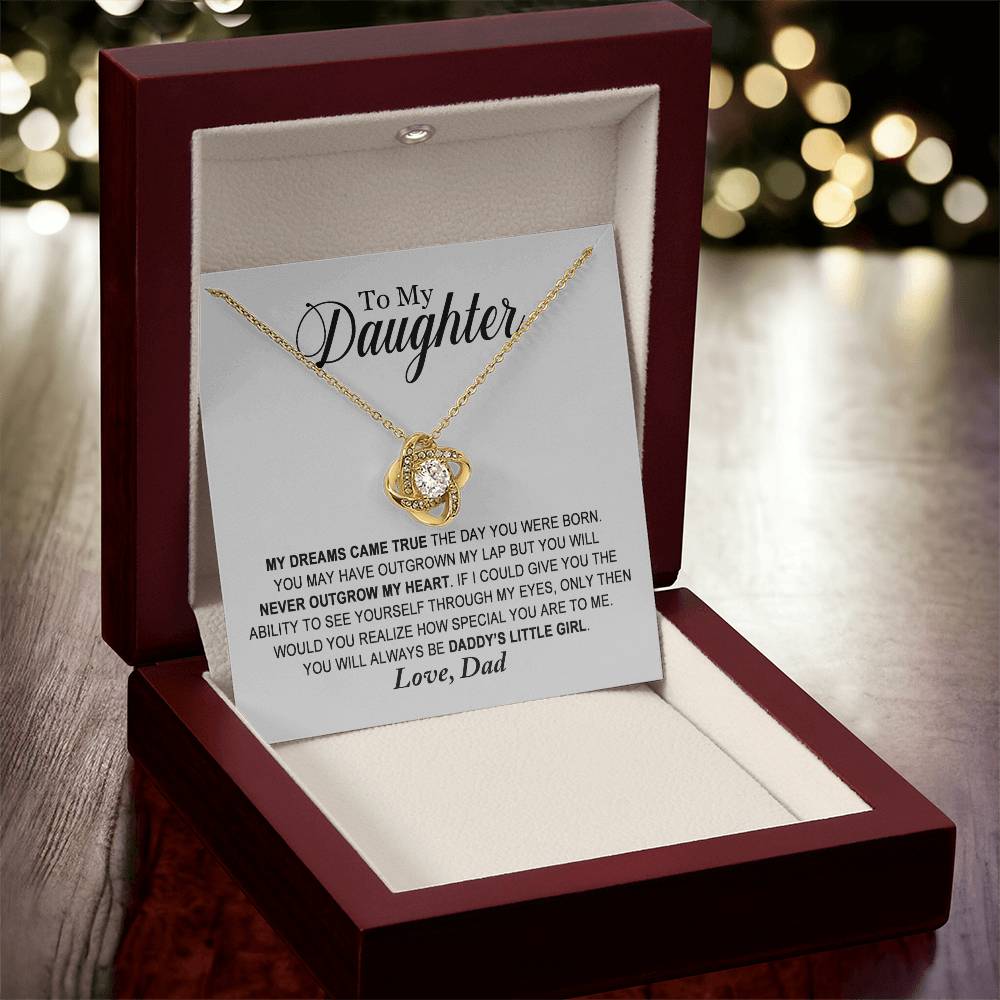Daughter - You Will Always Be Daddy's Little Girl - Ne Love Knot Necklace