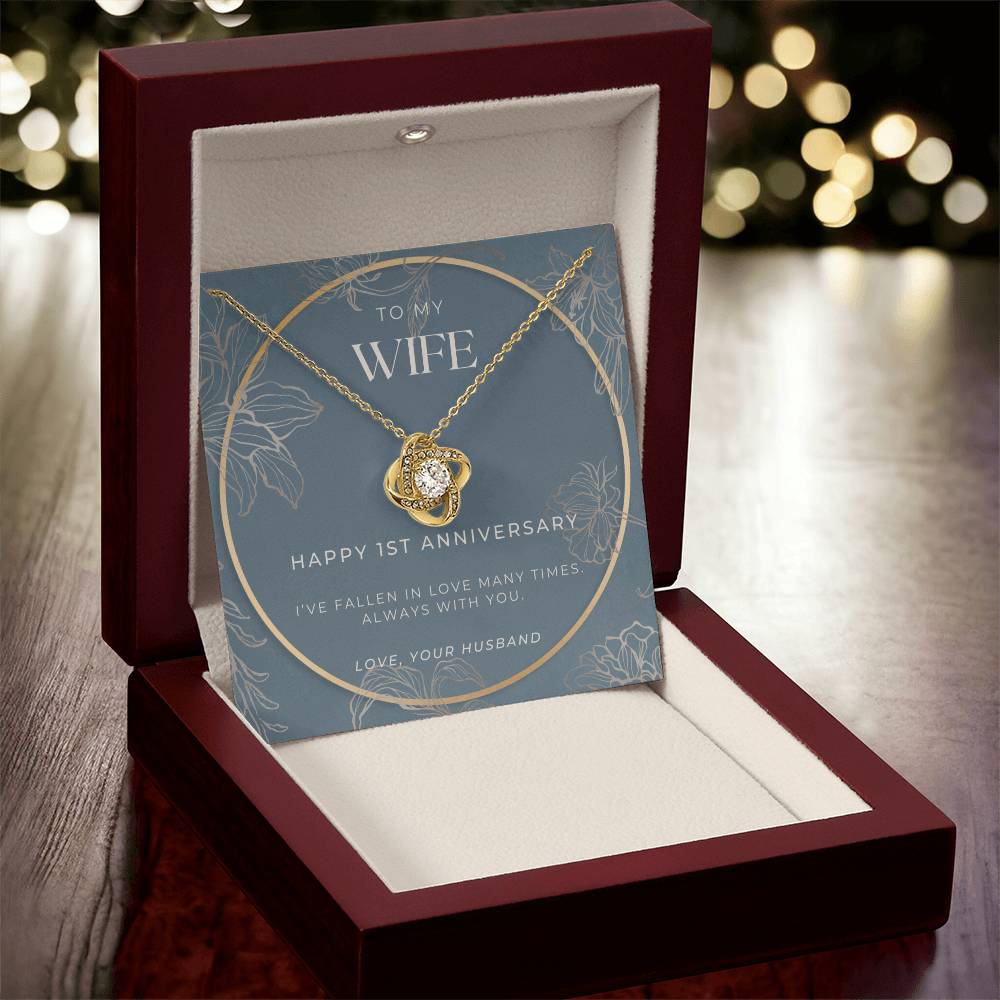1 Year Anniversary Gift For Wife  1 Year Anniversary Gifts  1 Year Wedding Anniversary Gift Ideas  1St Wedding Anniversary Gift F Love Knot Necklace