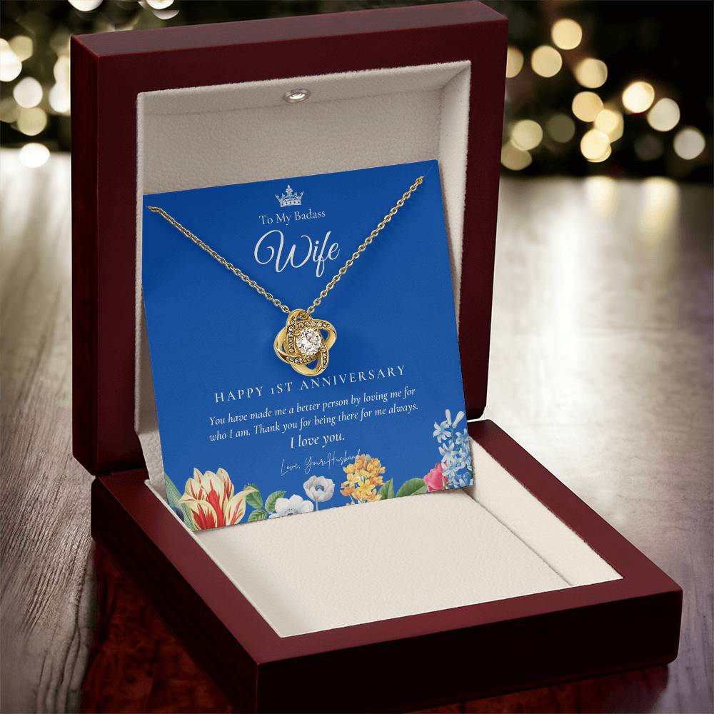1 Year Anniversary Gift For Wife 1 Year Anniversary Gifts 1 Year Wedding Anniversary Gift Ideas 1St Wedding Anniversary Gift F(6) Love Knot Necklace