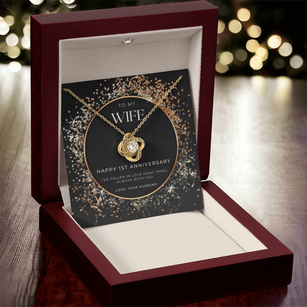 1 Year Anniversary Gift For Wife  1 Year Anniversary Gifts  1 Year Wedding Anniversary Gift Ideas  1St Wedding Anniversary Gift F(4) Love Knot Necklace