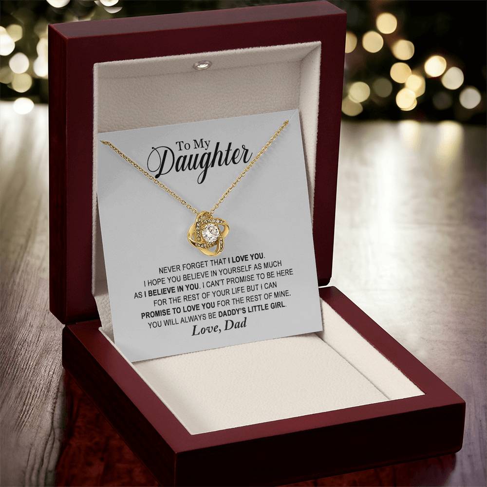 Daughter - Daddy's Little Girl - Necklace Love Knot Necklace