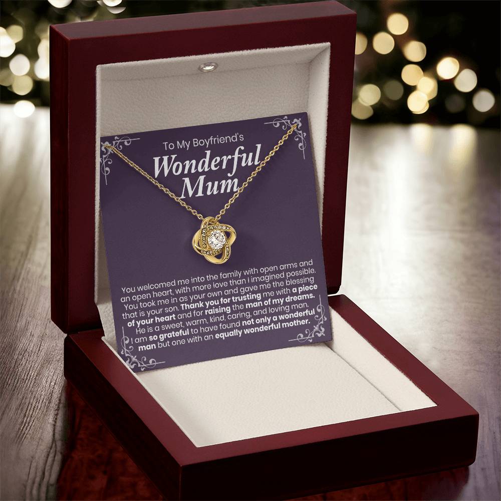 To My Boyfriend's Wonderful Mum - The Love Knot Necklace 1 Love Knot Necklace