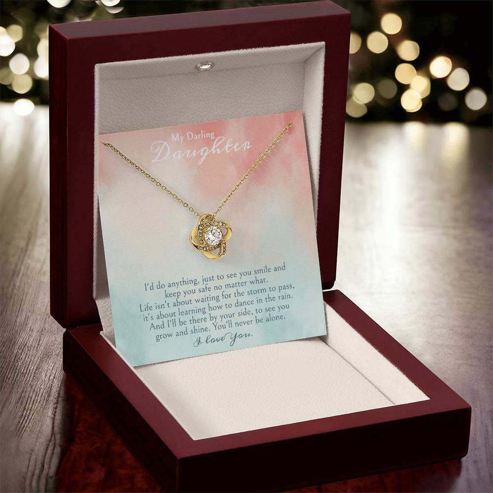 A Gift For A Daughter Love Knot Necklace - My Darling Daughter. Love Knot Necklace
