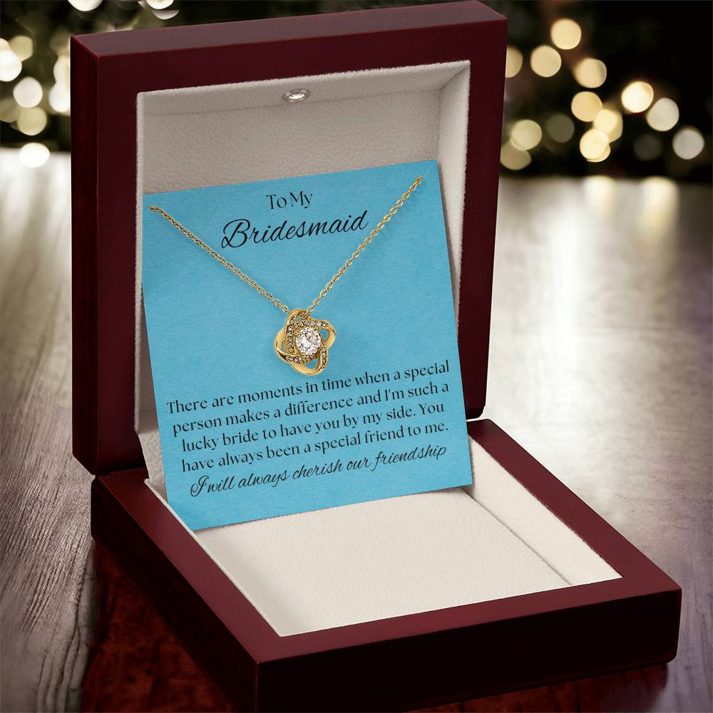 Bridesmaid For A Day Friends For Life(1) Love Knot Necklace