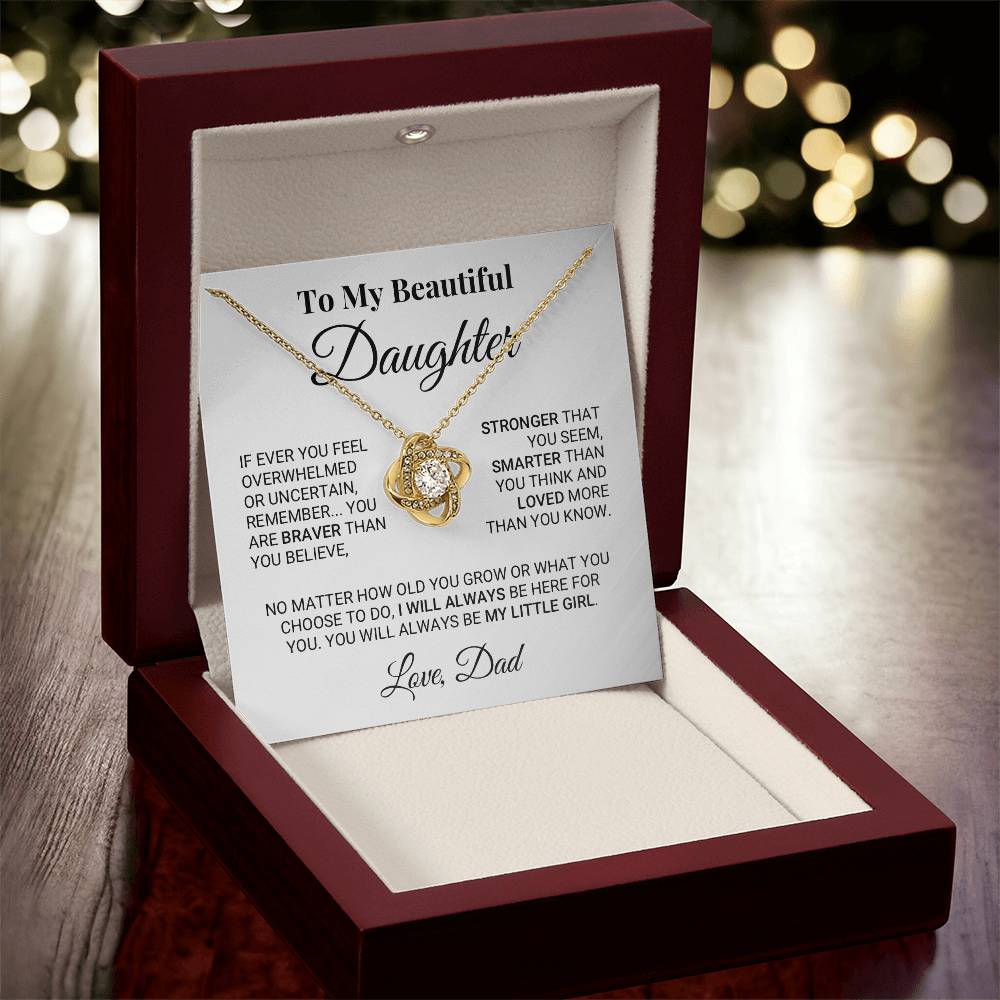 My Little Girl Daughter Love Knot Necklace