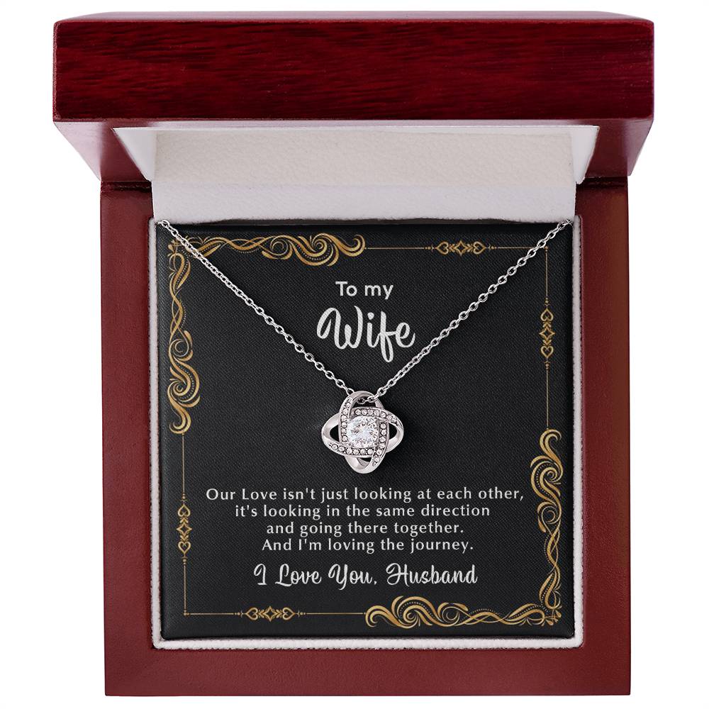 To My Wife Necklace, Gift For Wife From Husband, Love Knot Necklace, 10 Year Anniversary Gifts For Wife, Anniversary Gift For Wife 1 Year - Love Knot Necklace