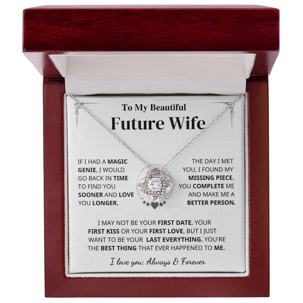 Future Wife Gift- My Last Everything Love Knot Necklace