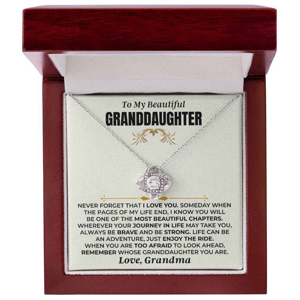 To My Granddaughter - Love Grandma - Love Knot Necklace