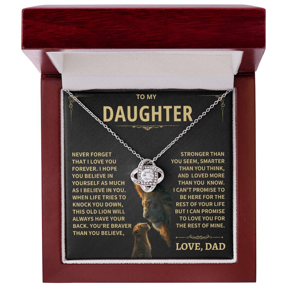Daughter Gift From Dad, This Old Lion Love Knot Necklace