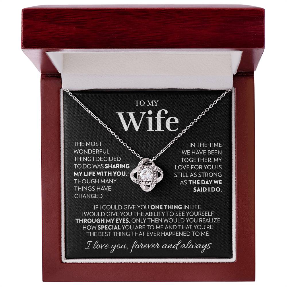 To My Wife - Together - Love Knot Necklace Love Knot Necklace