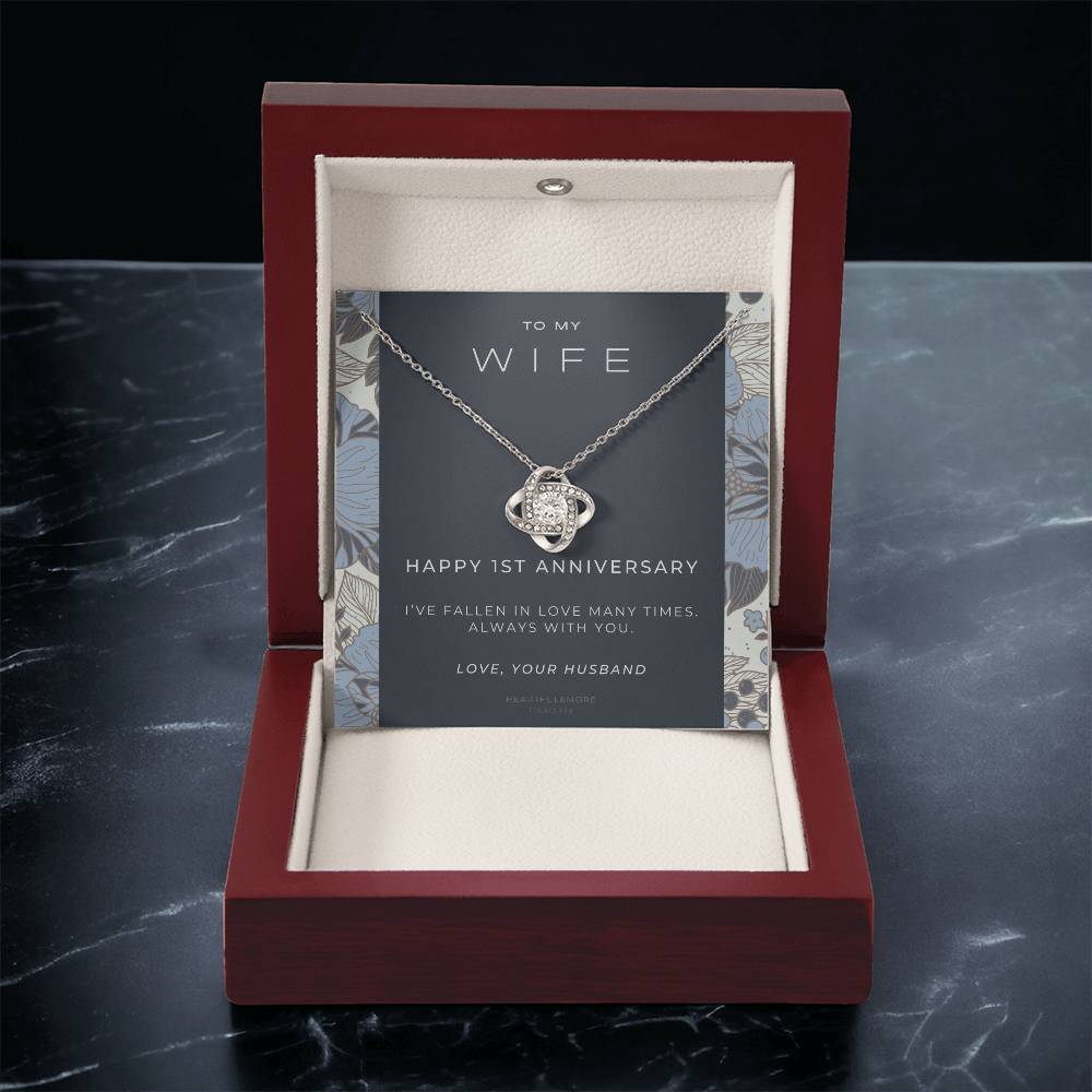 1 Year Anniversary Gift For Wife  1 Year Anniversary Gifts  1 Year Wedding Anniversary Gift Ideas  1St Wedding Anniversary Gift F(7) Love Knot Necklace