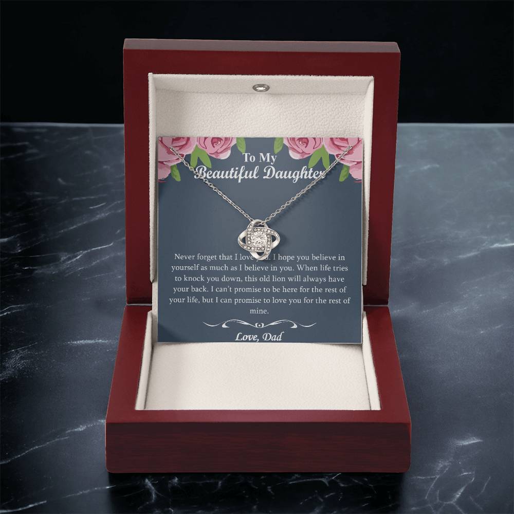 The Best Gift For Your Daughter -  - Dad To Daughter Necklace Jewelry Gift Love Dad To Dau Love Knot Necklace