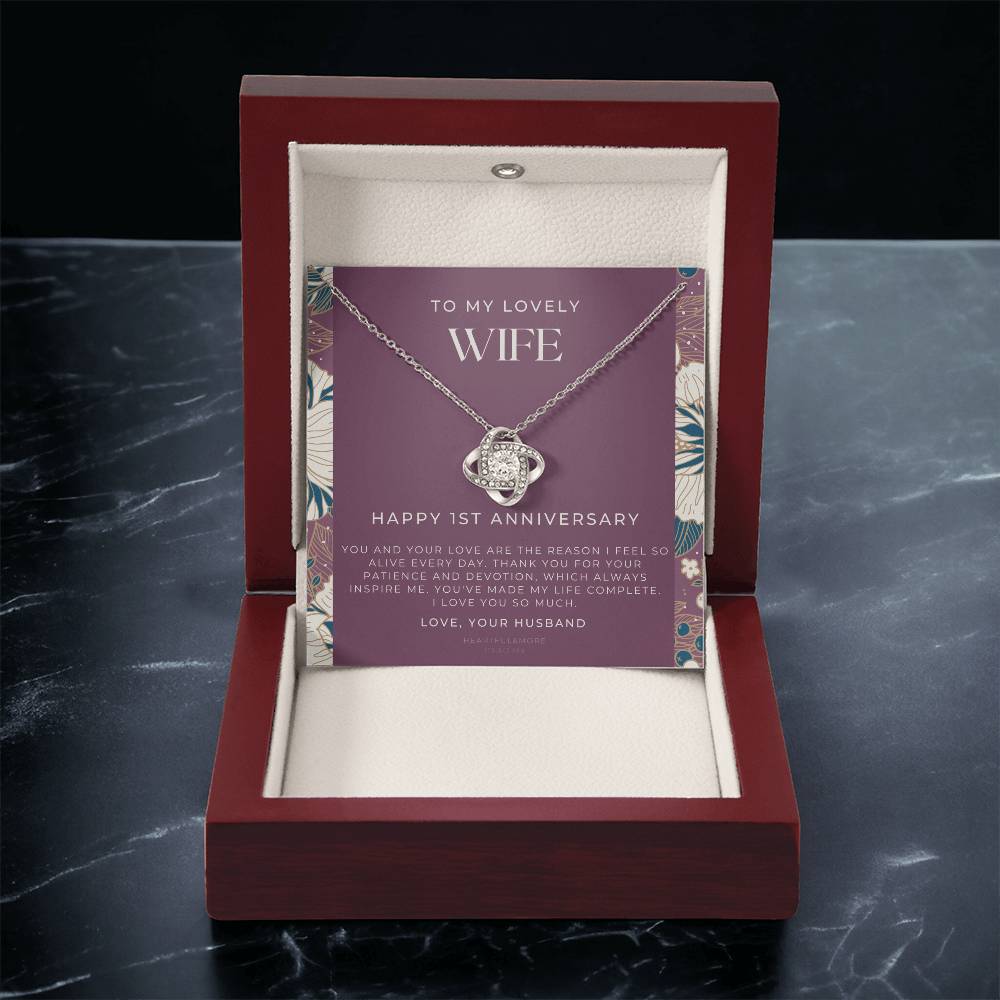 1 Year Anniversary Gift For Wife  1 Year Anniversary Gifts  1 Year Wedding Anniversary Gift Ideas  1St Wedding Anniversary Gift F(11) Love Knot Necklace