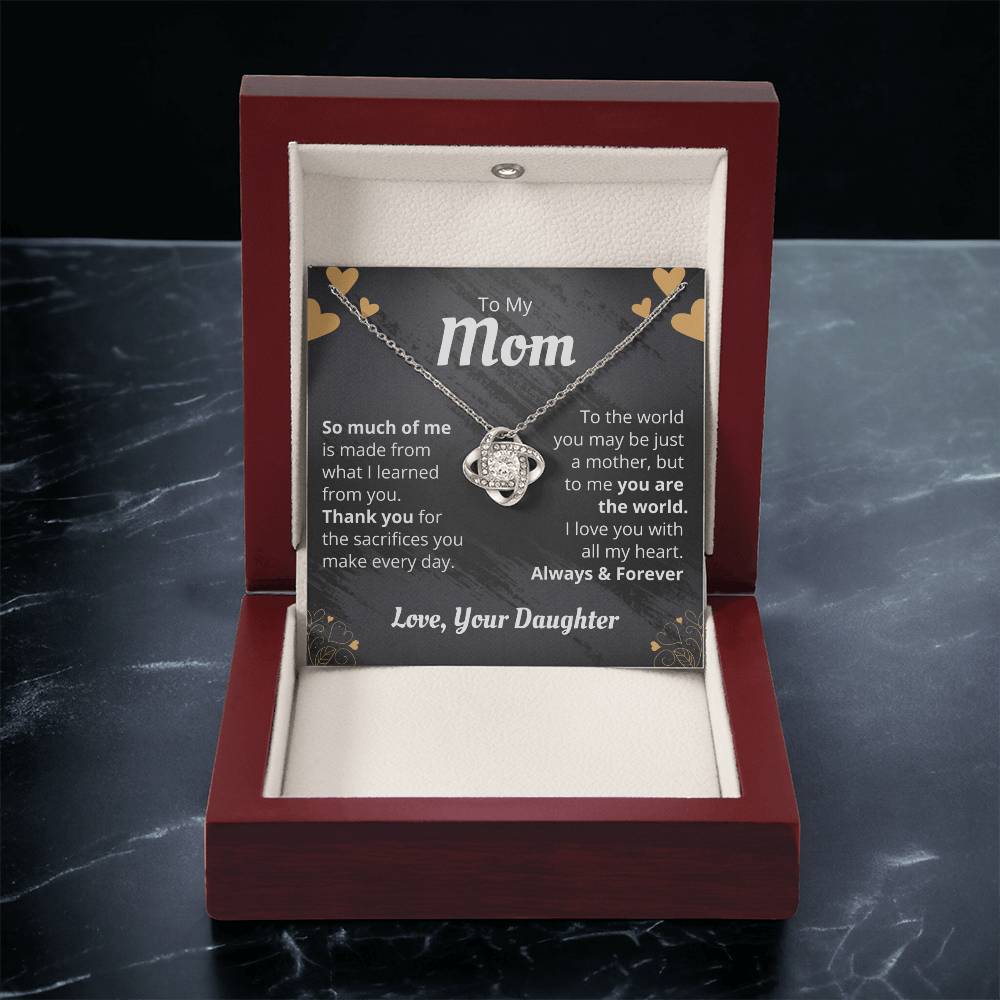 Mom - So Much Of Me - The Love Knot Necklace Love Knot Necklace